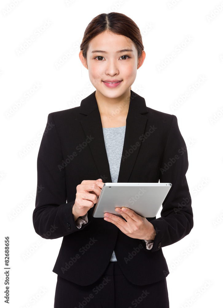Asian businesswoman use of tablet pc Asian businesswoman use of tablet pc