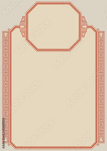 Vector illustration. Template booklet in vintage style.