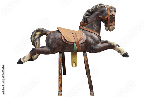 Old wooden and vintage Carousel Horse photo