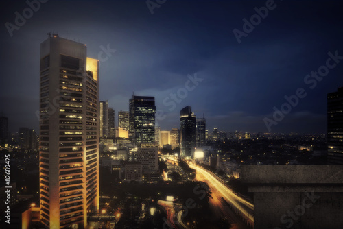 Jakarta City Nightscape Background