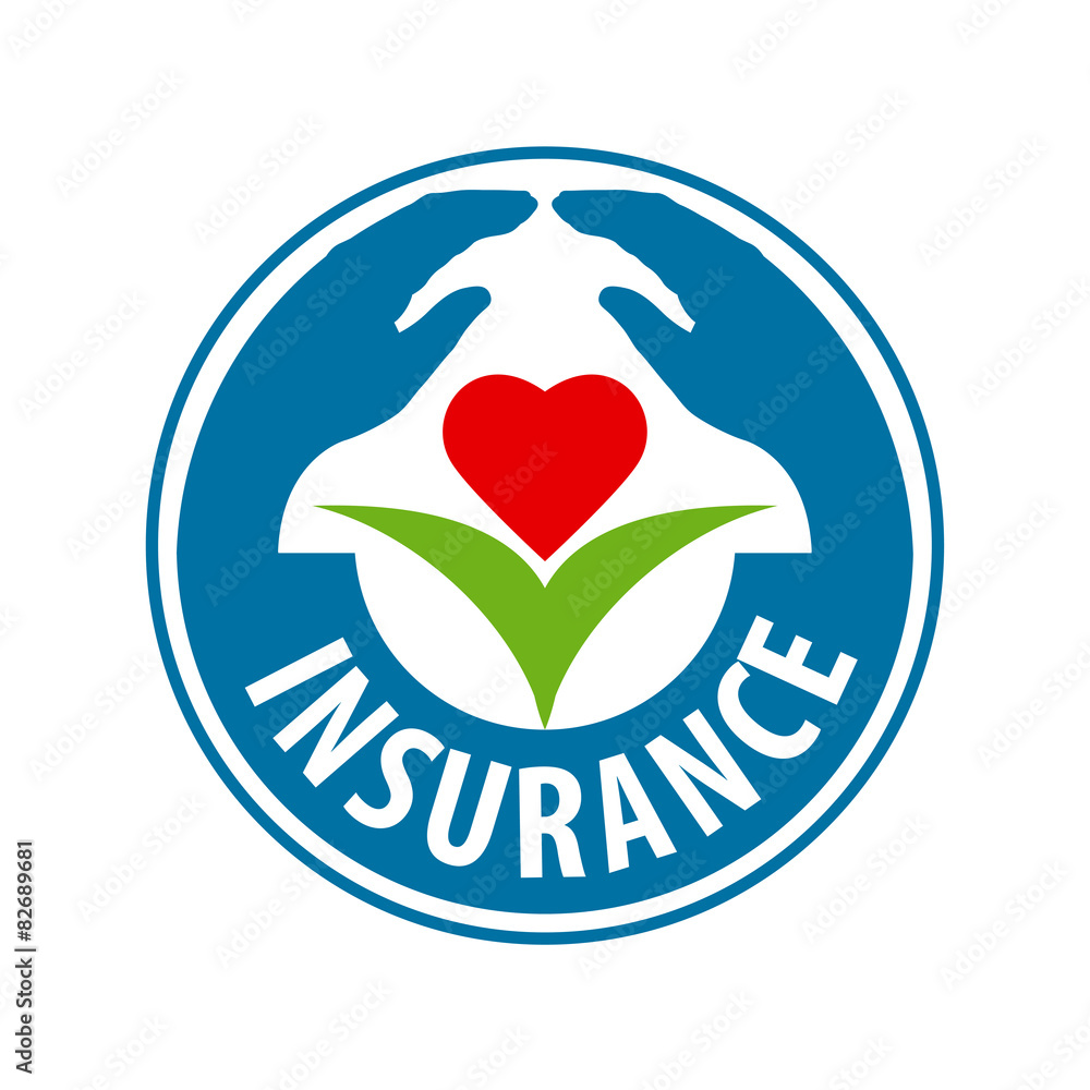 vector logo hand guard flower with heart vector logo hand guard flower with heart