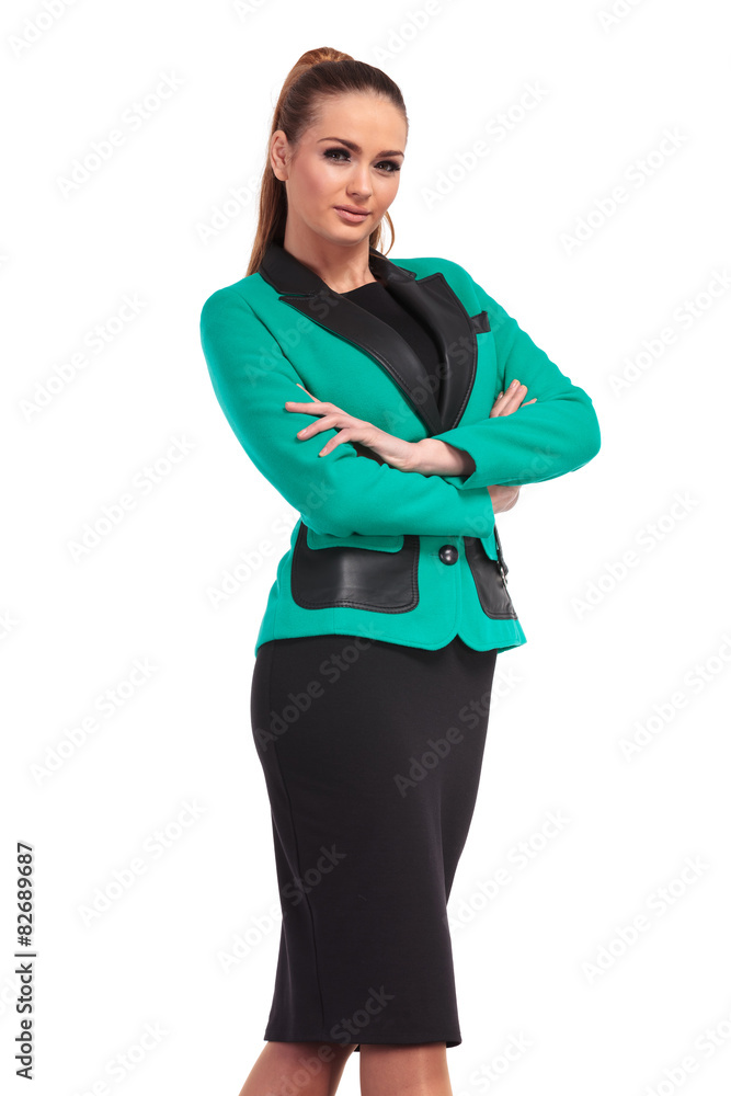 beautiful business woman smiling at the camera