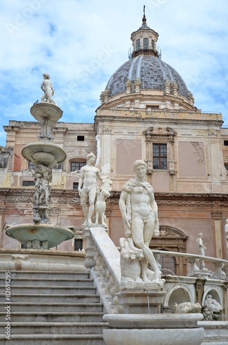 Pretoria fountain in Palermo, Italy