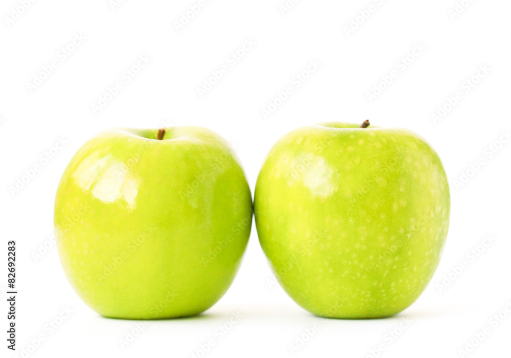 Two green apple, isolated on white background Two green apple, isolated on white background