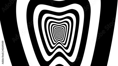 Concentric oncoming abstract symbol, tooth -  visual illusion photo