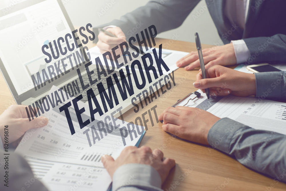 Business professionals analyzing financial data Business professionals analyzing financial data