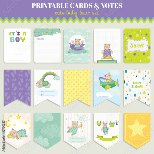 Baby Bear Card Set - for birthday, baby shower, party, design