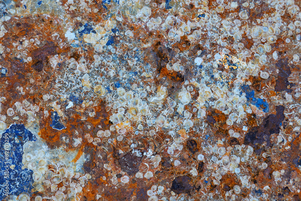 Abstraction from rusty on metal boat as a background texture Abstraction from rusty on metal boat as a background texture