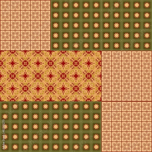 Vector pattern tile in patch work design.