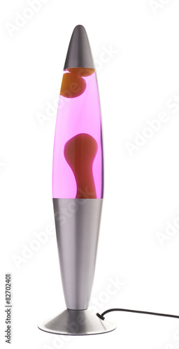 Pink magneta lava lamp isolated photo