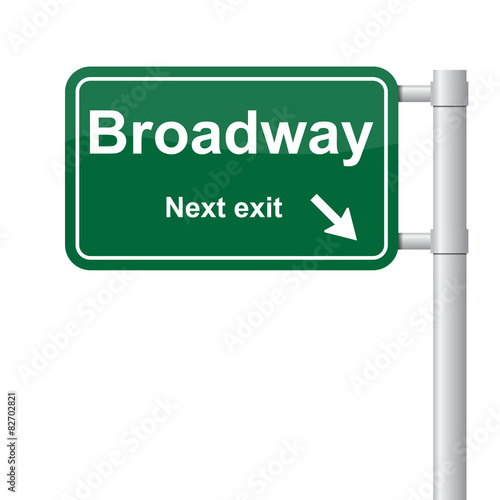 Broadway next exit green signal vector