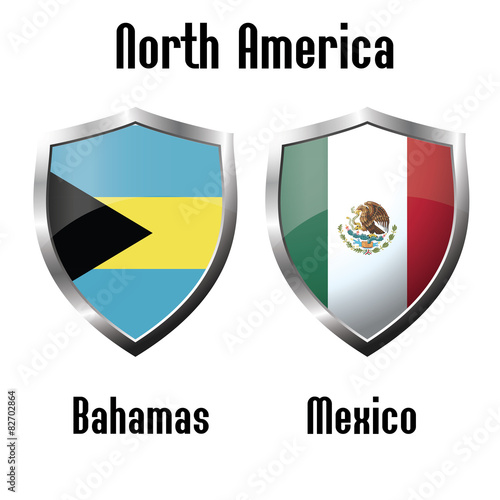 Bahamas and Mexico flag icons theme