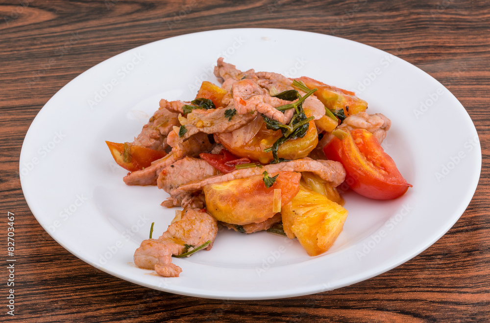 Pork and pineapple salad Pork and pineapple salad