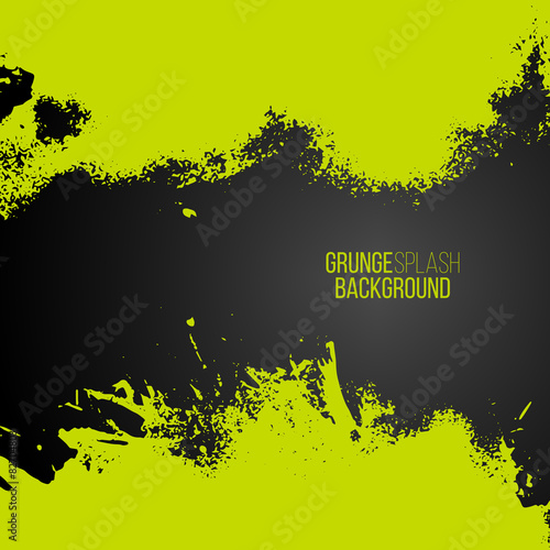Vector green paint splash frame