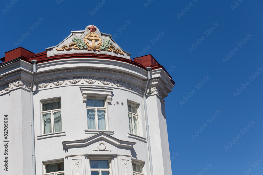 Red star soviet symbol on the roof in Tallinn
