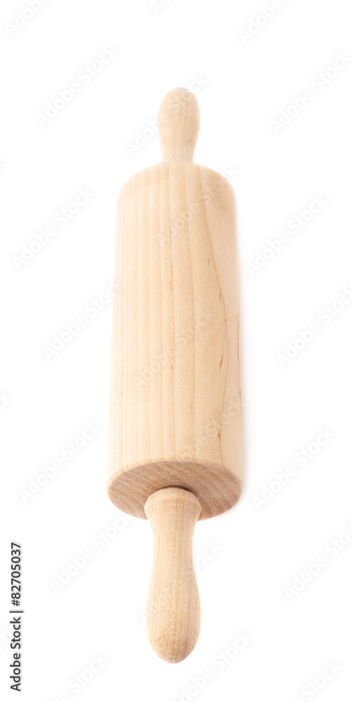 Small wooden rolling pin isolated Small wooden rolling pin isolated