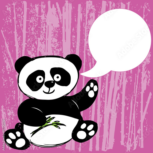 Fototapeta Naklejka Na Ścianę i Meble -  Panda with bamboo branch