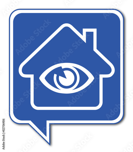 Logo maison et surveillance.