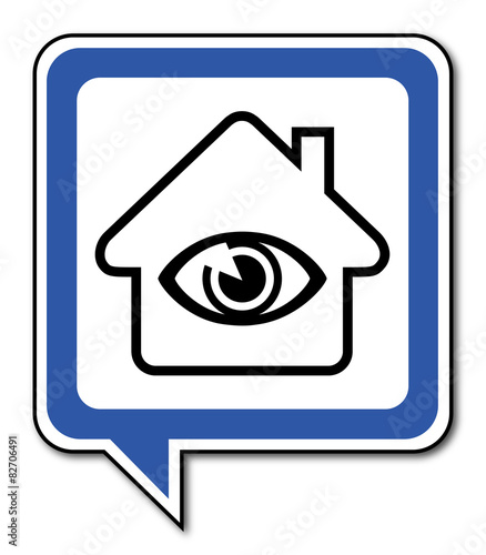Logo maison et surveillance.