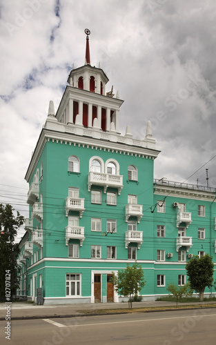 House with tower in Dzerzhinsk. Russia photo