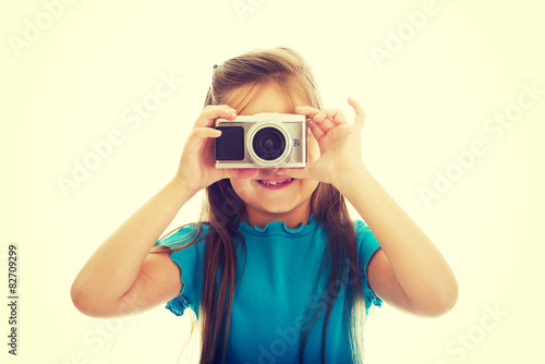 Girl with photo camera