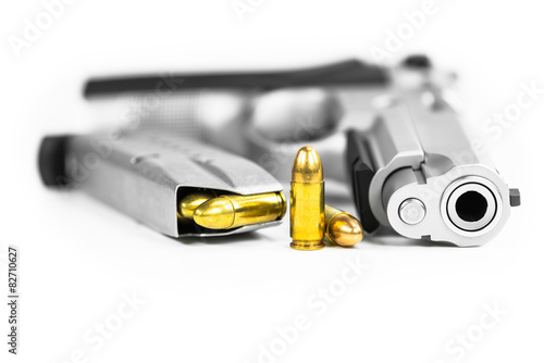 Bullets with the gun photo