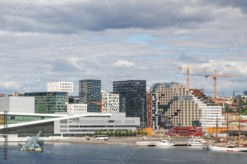 Bjorvika district. Modern offices  June 10  2013 in Oslo  Norway