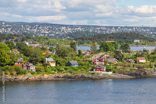 Cottages on the island in the Oslo fjord, Norway