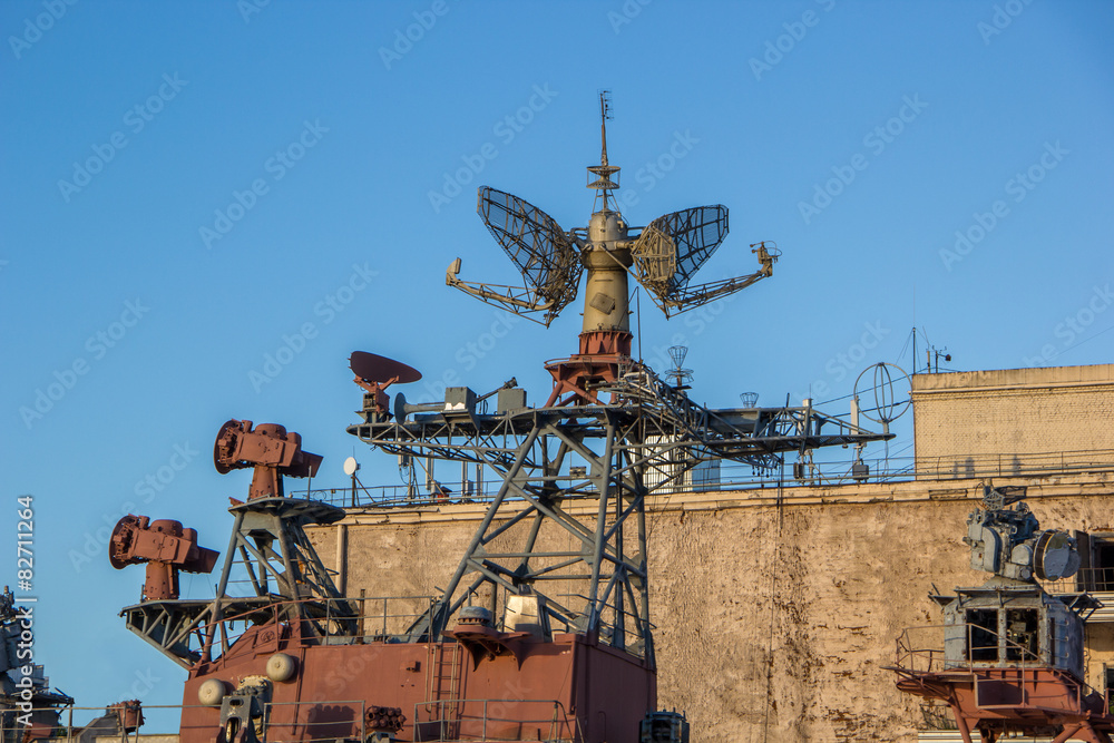 radar system of old battle ship radar system of old battle ship