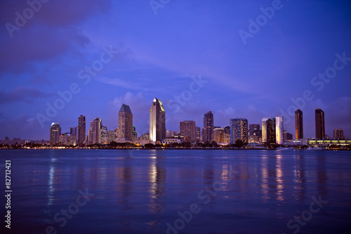 Twilight at downtown San Diego, California, USA.