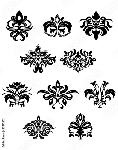 Floral embellishments and design elements © Vector Tradition