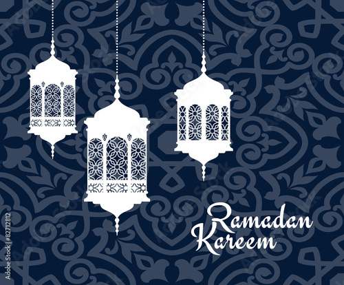 Hanging arabic lanterns for Ramadan Kareem holiday