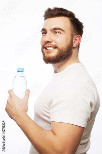 man with bottle of water