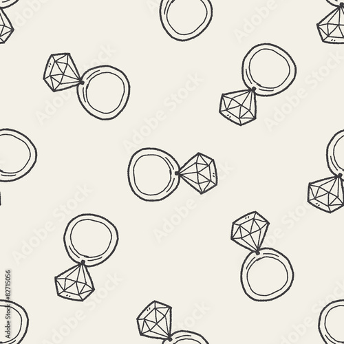diamond ring doodle drawing seamless pattern background