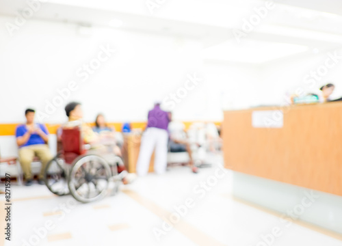 Blur background : Patient waiting for see doctor at hospital ,ab