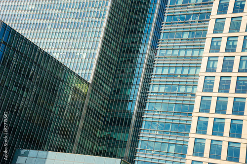 Office building and reflection in London  England  background