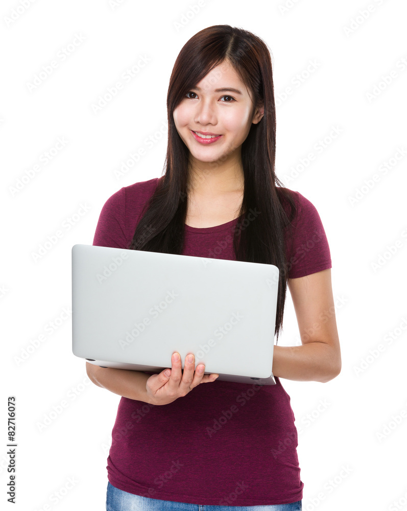 Asian woman use of laptop computer Asian woman use of laptop computer