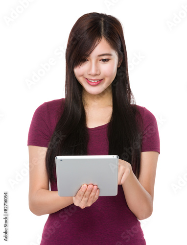 Asian woman use of tablet