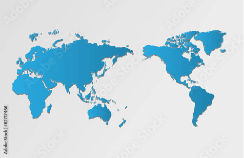 World map and compass of vector, vector illustration