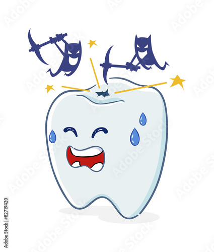 Tooth with Cavity and Bacteria