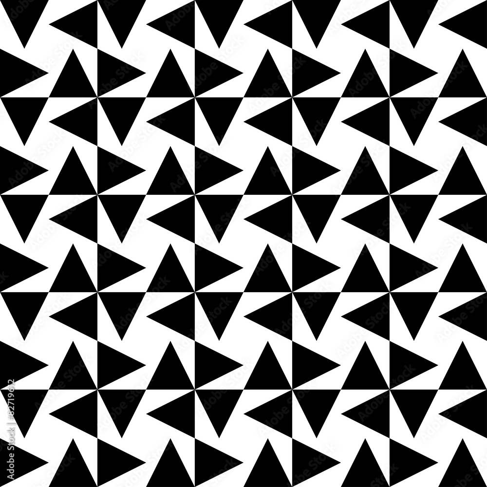 Black and white geometric seamless pattern with triangle. Black and white geometric seamless pattern with triangle.