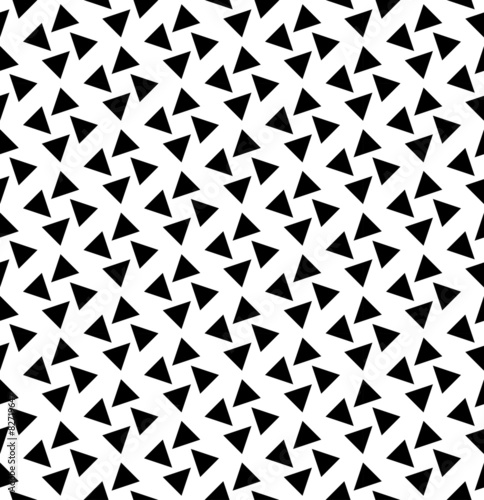 Black and white geometric seamless pattern with triangle.