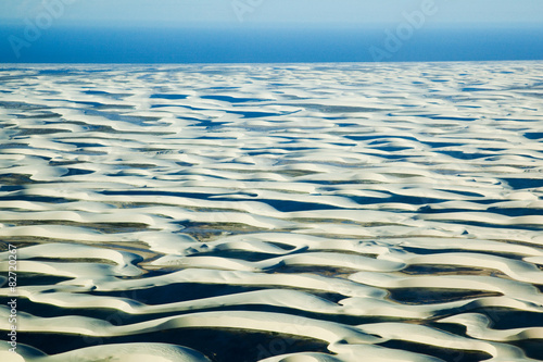 レンソイス・マラニャンセスの白い砂丘空撮