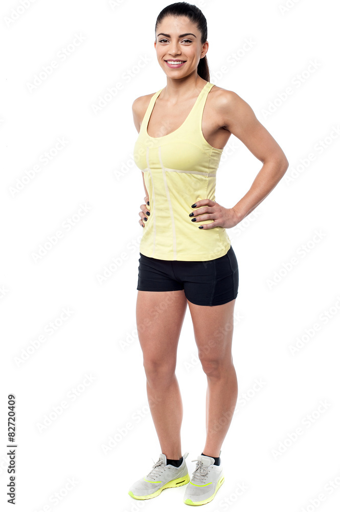 Sporty woman isolated over white Sporty woman isolated over white
