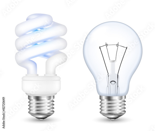 Fluorescent energy saving and incandescent light bulbs