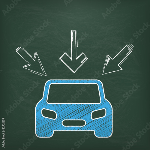 Schiefertafel Auto Pfeile