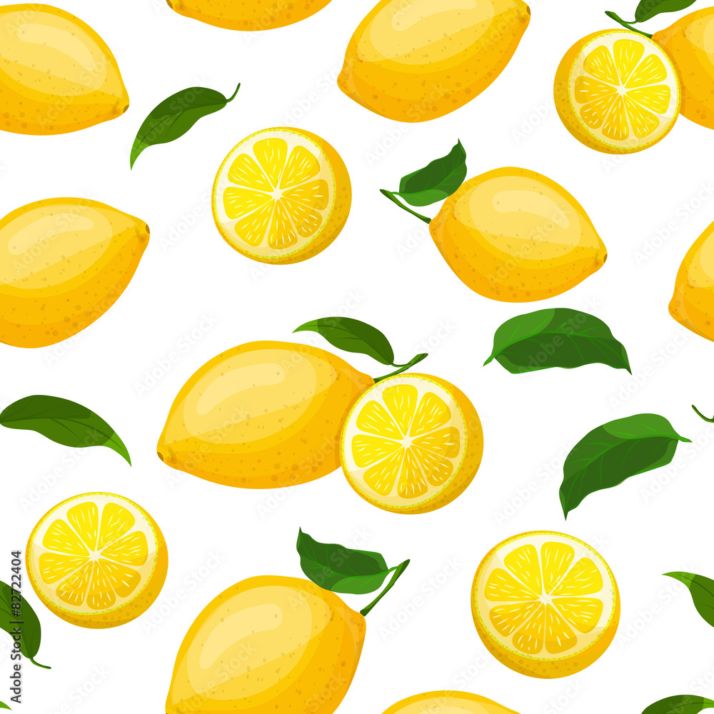Naklejka seamless pattern with lemons