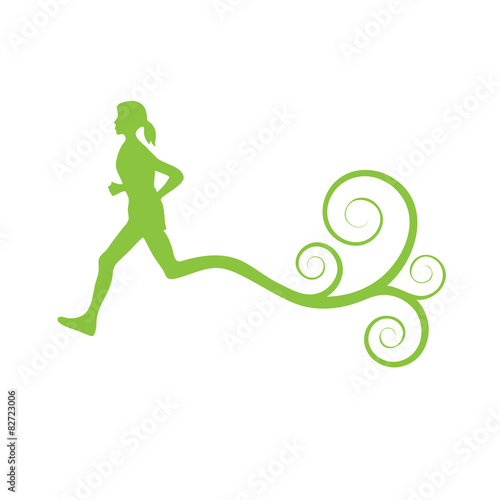 Vector sign cross country with curls