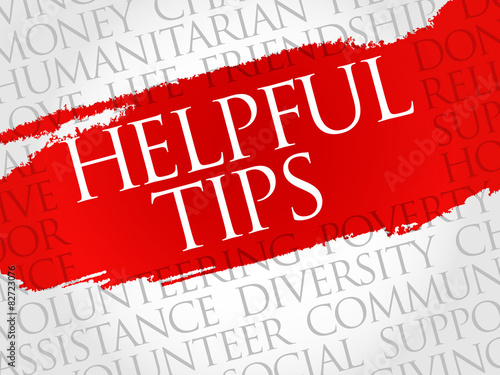 Helpful tips word cloud concept