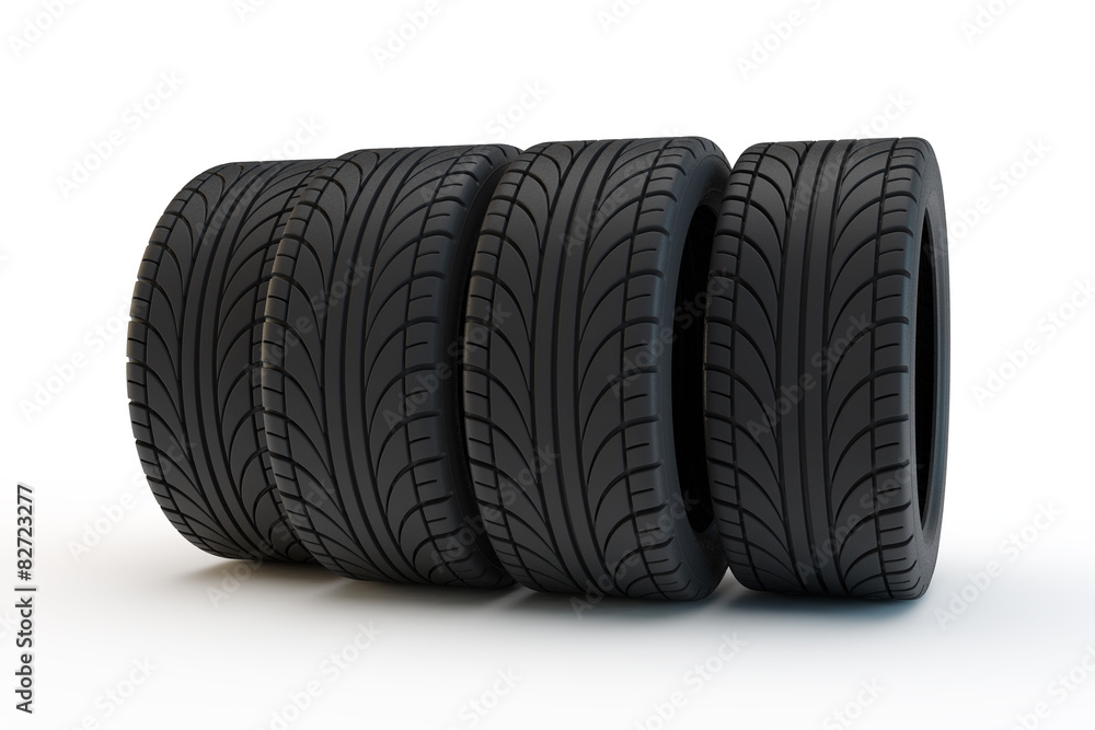 Obraz premium row of automobile tires